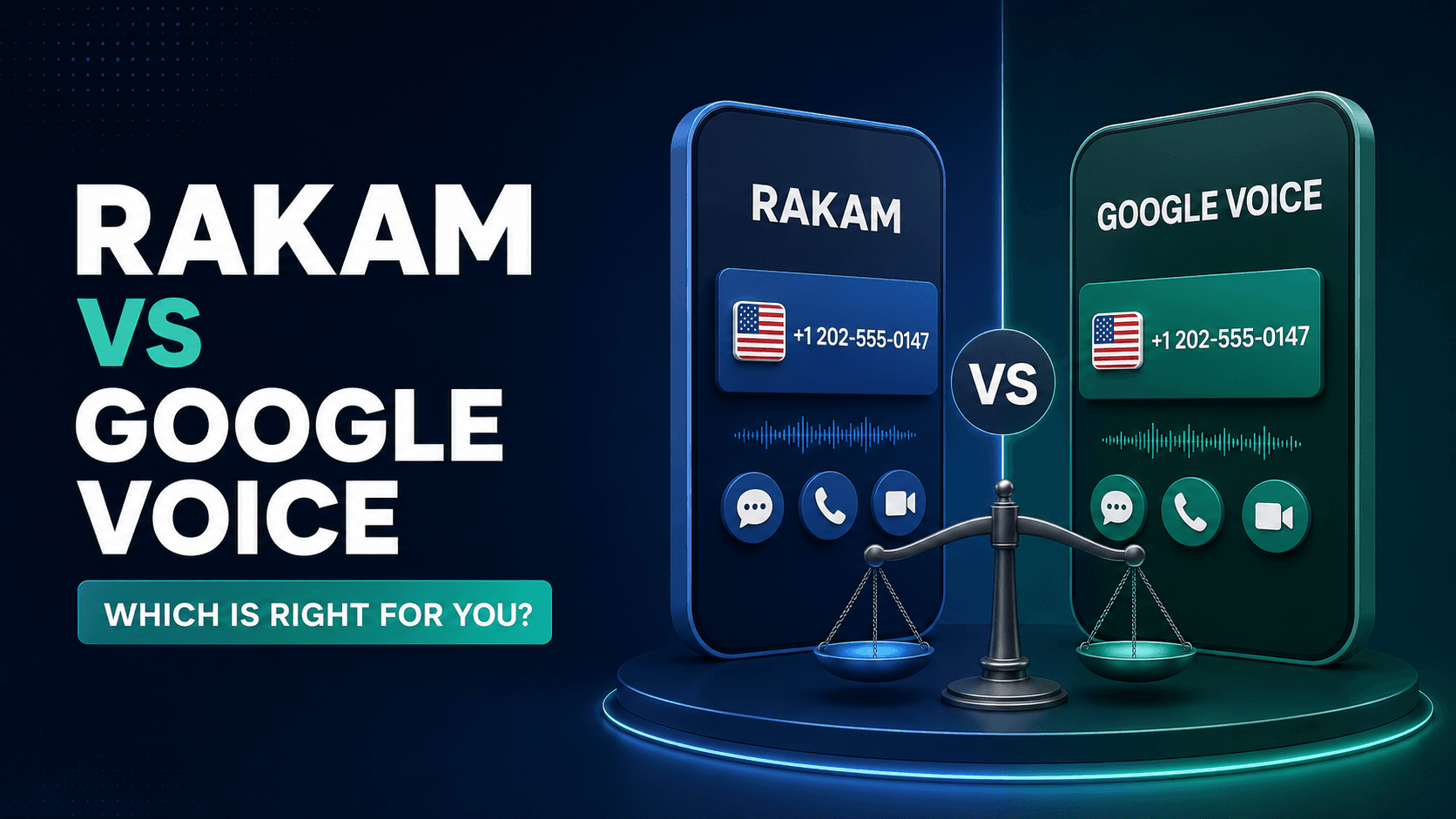 Rakam vs Google Voice virtual number comparison